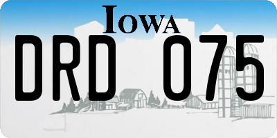 IA license plate DRD075