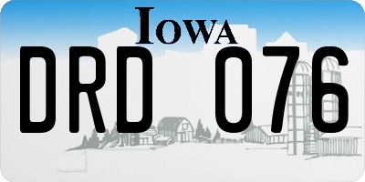 IA license plate DRD076