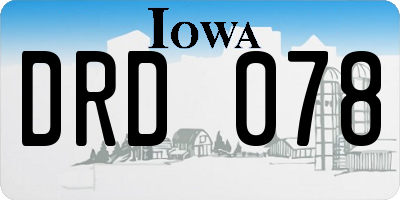 IA license plate DRD078
