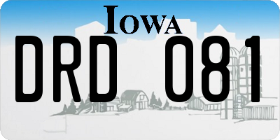 IA license plate DRD081