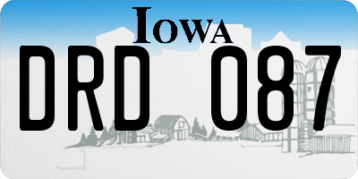 IA license plate DRD087