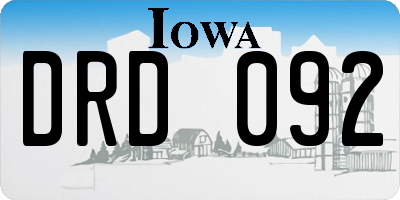 IA license plate DRD092