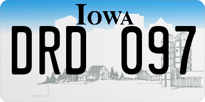 IA license plate DRD097