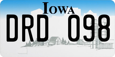 IA license plate DRD098