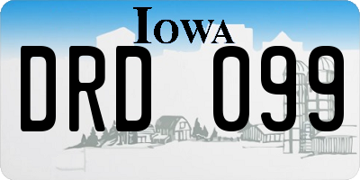 IA license plate DRD099