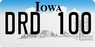 IA license plate DRD100