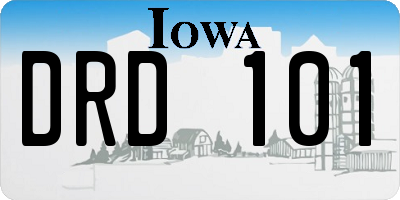 IA license plate DRD101