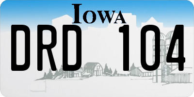 IA license plate DRD104