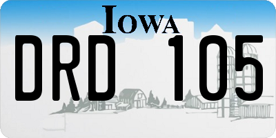 IA license plate DRD105