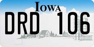 IA license plate DRD106