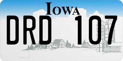 IA license plate DRD107
