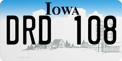 IA license plate DRD108