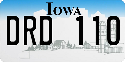 IA license plate DRD110