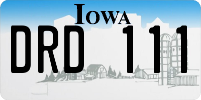 IA license plate DRD111