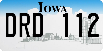 IA license plate DRD112
