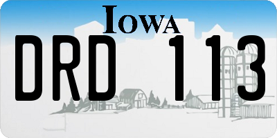 IA license plate DRD113