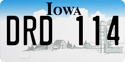 IA license plate DRD114