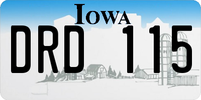 IA license plate DRD115