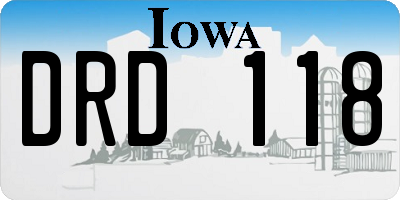 IA license plate DRD118