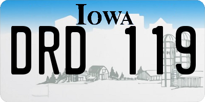 IA license plate DRD119