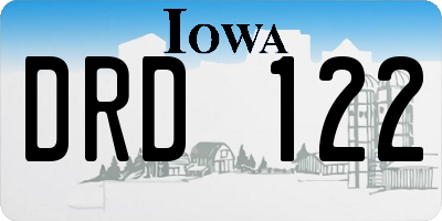 IA license plate DRD122