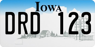 IA license plate DRD123