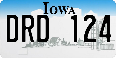 IA license plate DRD124