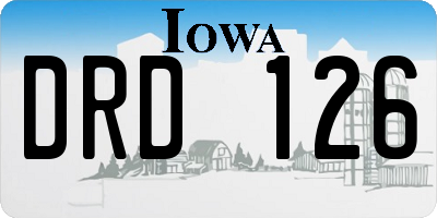 IA license plate DRD126