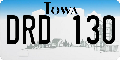 IA license plate DRD130