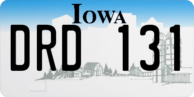 IA license plate DRD131