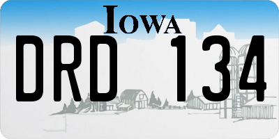 IA license plate DRD134