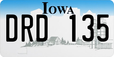 IA license plate DRD135