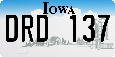 IA license plate DRD137