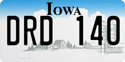 IA license plate DRD140