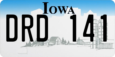 IA license plate DRD141