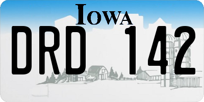 IA license plate DRD142