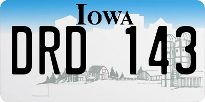 IA license plate DRD143