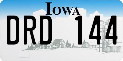 IA license plate DRD144