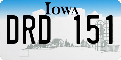 IA license plate DRD151