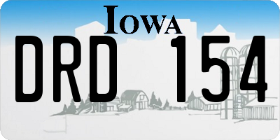 IA license plate DRD154