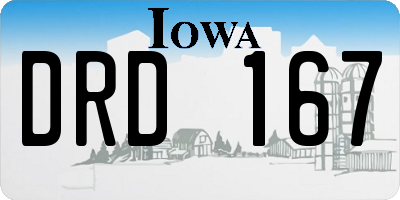IA license plate DRD167