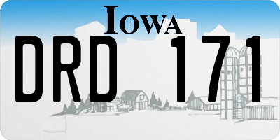 IA license plate DRD171