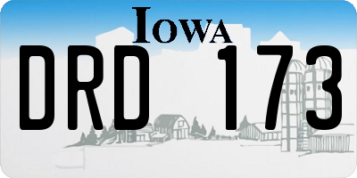 IA license plate DRD173