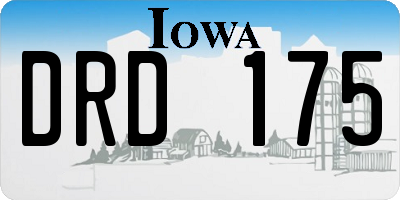 IA license plate DRD175