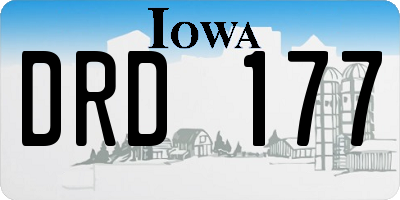 IA license plate DRD177
