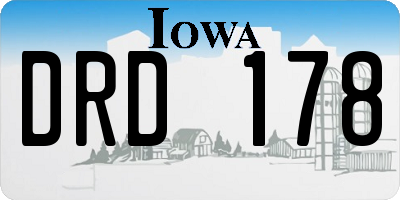 IA license plate DRD178