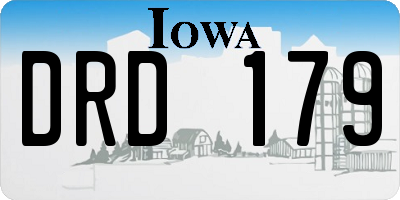 IA license plate DRD179