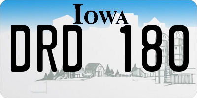 IA license plate DRD180