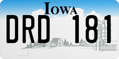 IA license plate DRD181