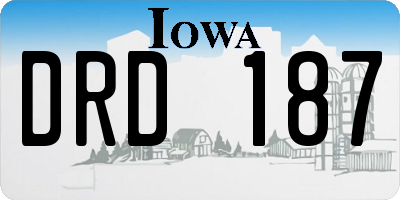 IA license plate DRD187